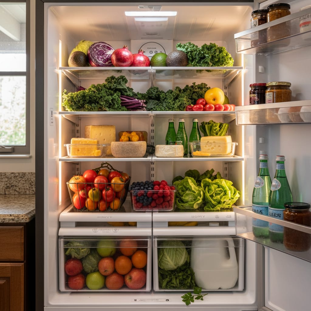 Frost-free column freezer interior in a Red Hawk home, Castle Rock CO